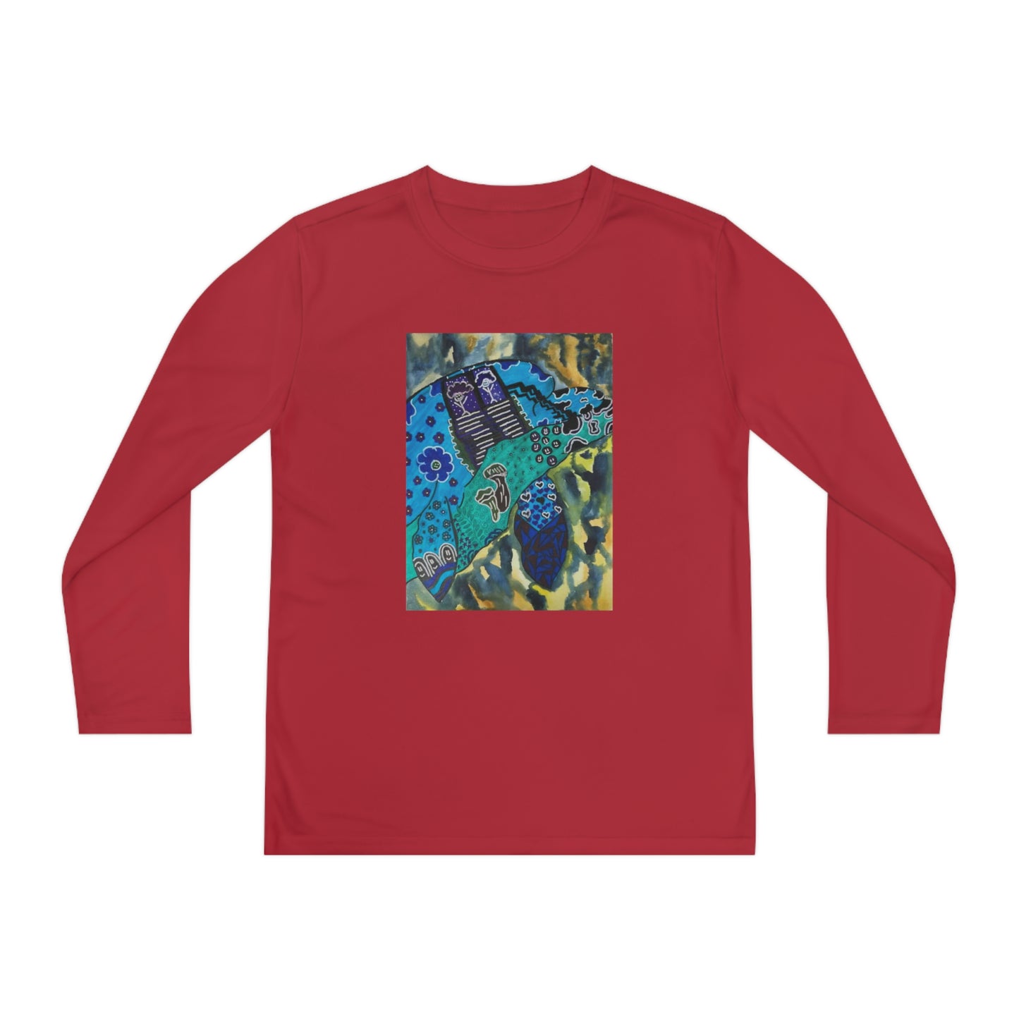 Psychedelic Sea Turtle Youth Long Sleeve Competitor Tee