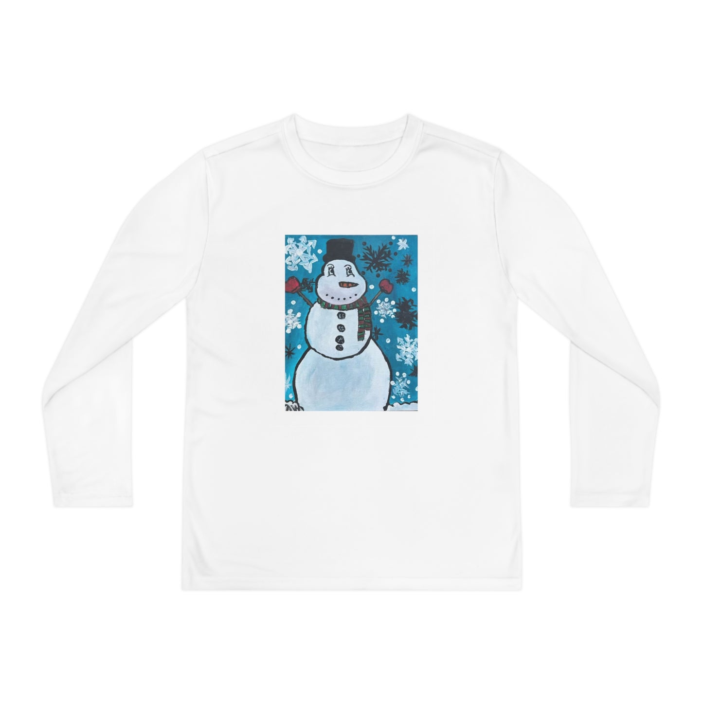 Happy Snowman Youth Long Sleeve Competitor Tee