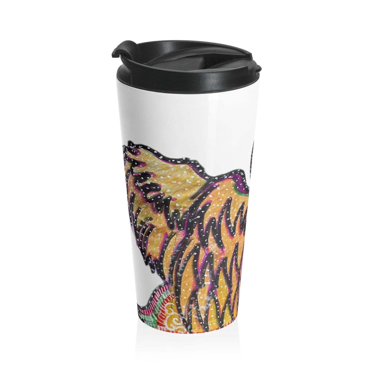 Psychedelic Swan Stainless Steel Travel Mug