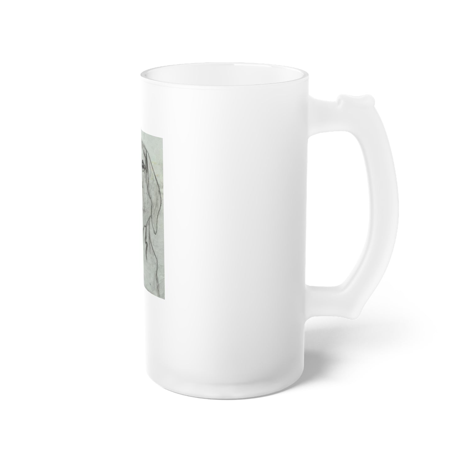 Dog Frosted Glass Beer Mug