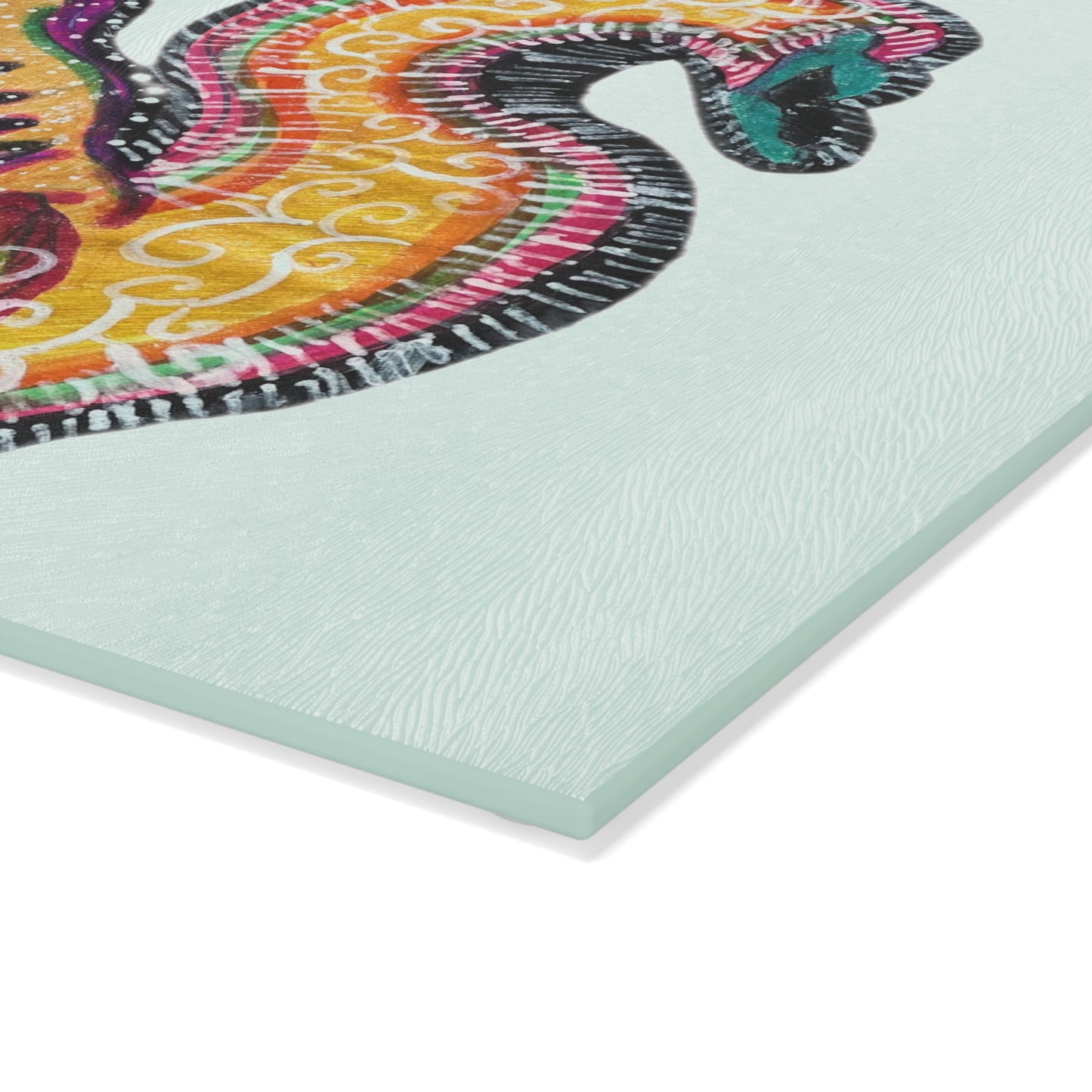 Psychedelic Swan Glass Cutting Board