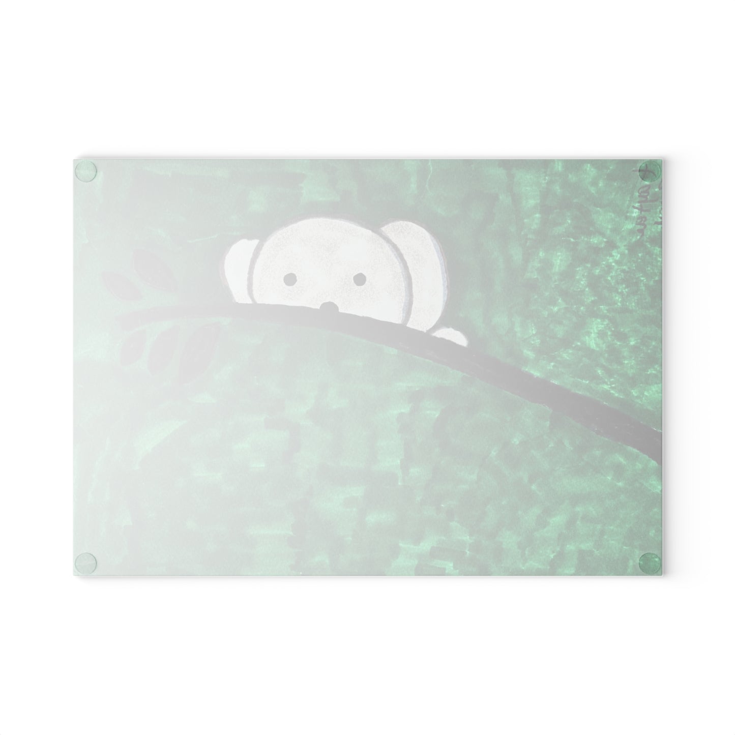 Hiding Koala Glass Cutting Board