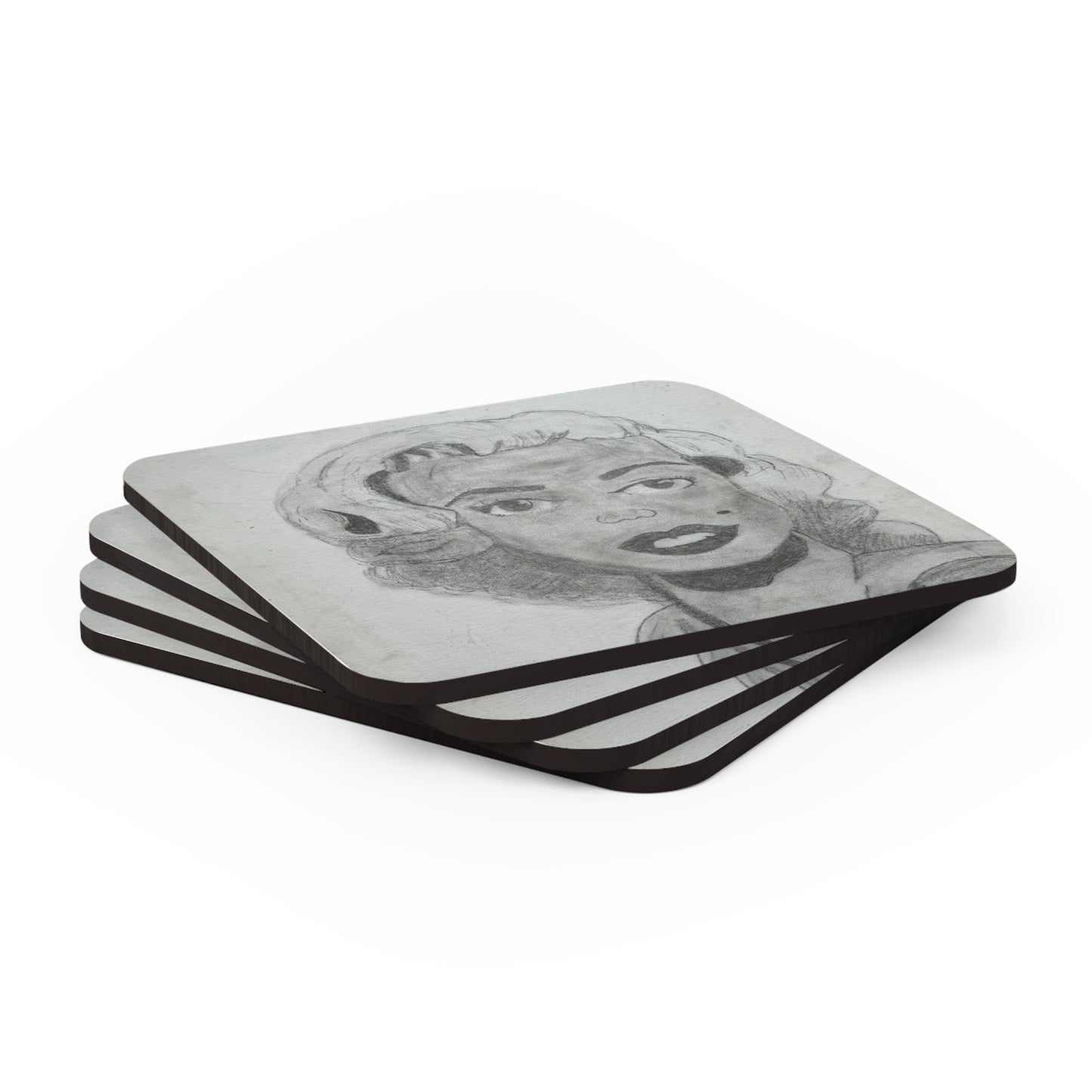 Retro 50s Leading Lady Corkwood Coaster Set