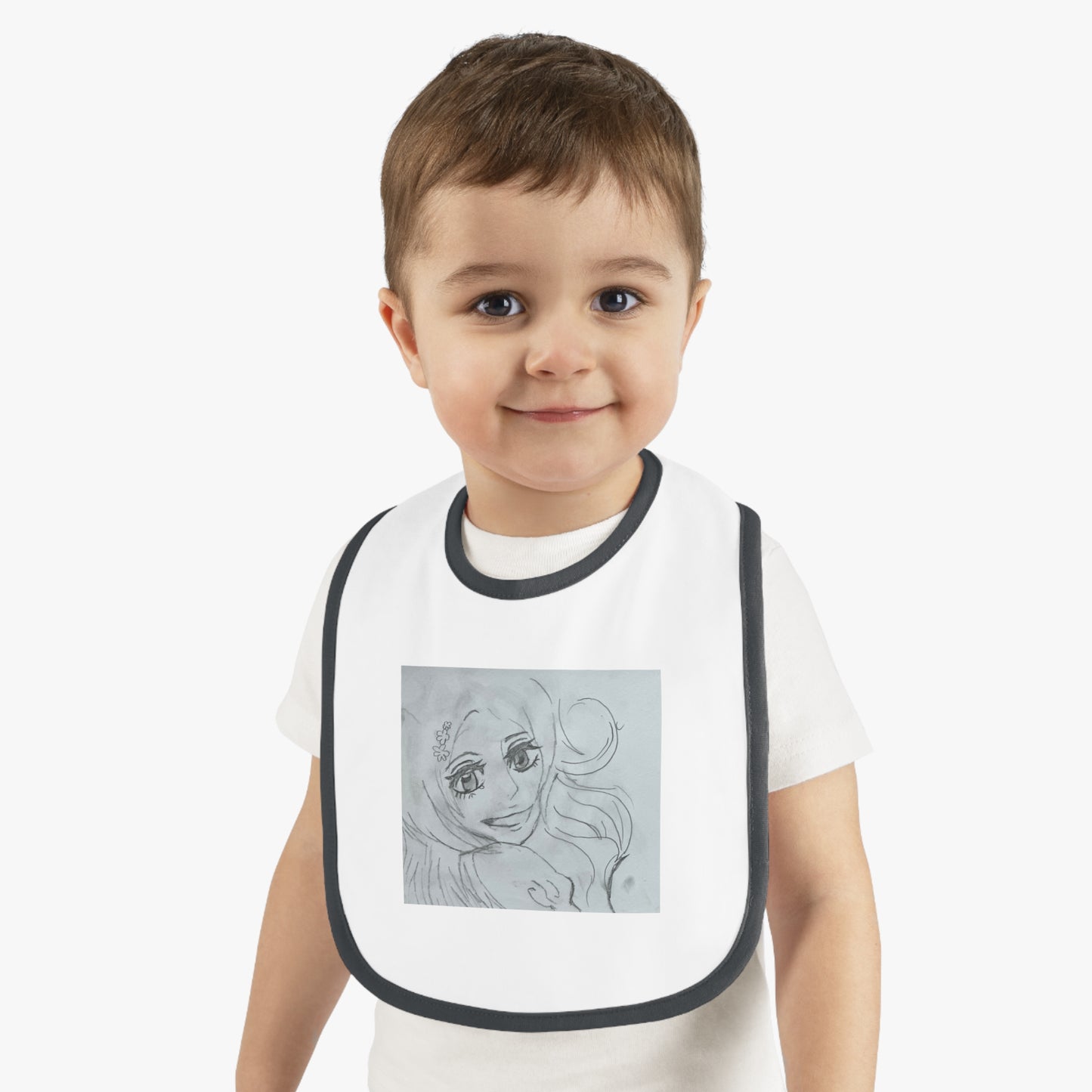 Anime Smiling Girl Baby Jersey Bib