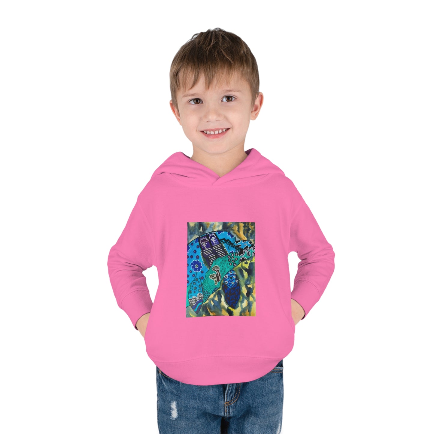 Psychedelic Sea Turtle Toddler Pullover Fleece Hoodie