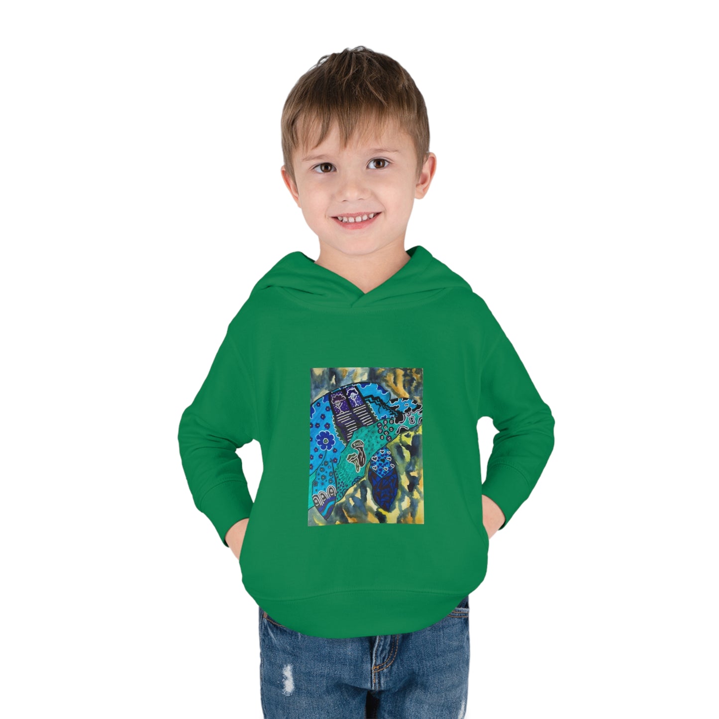 Psychedelic Sea Turtle Toddler Pullover Fleece Hoodie