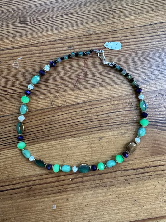 Original Handmade Necklace Green Gem Jewelry by Taytem Barth