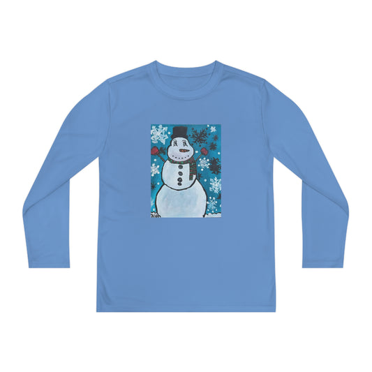 Happy Snowman Youth Long Sleeve Competitor Tee