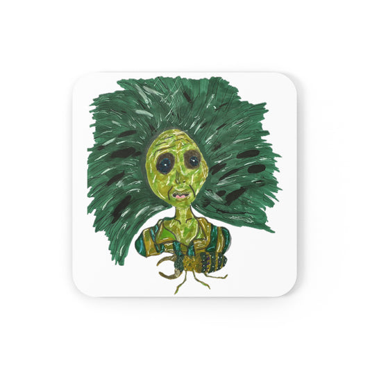 Green Lady Corkwood Coaster Set