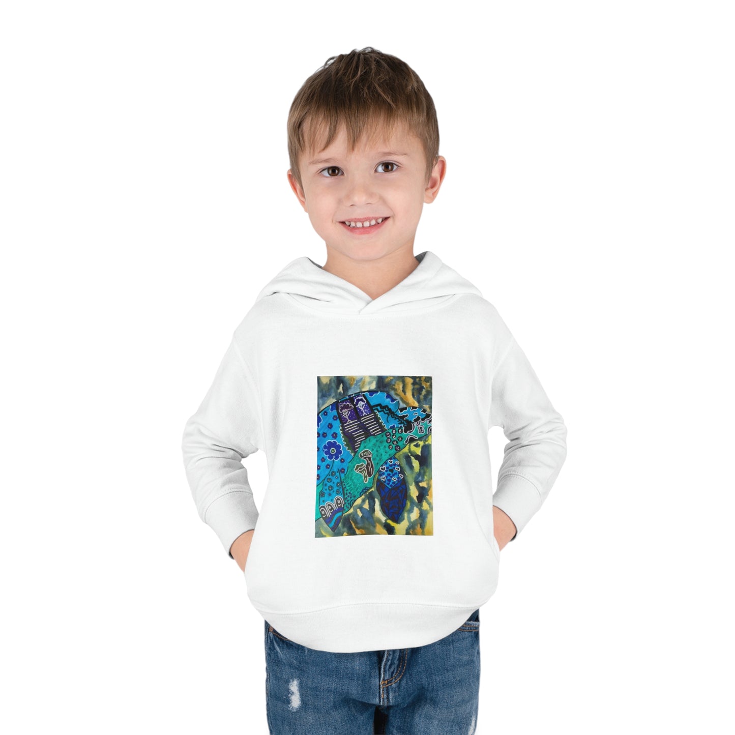 Psychedelic Sea Turtle Toddler Pullover Fleece Hoodie