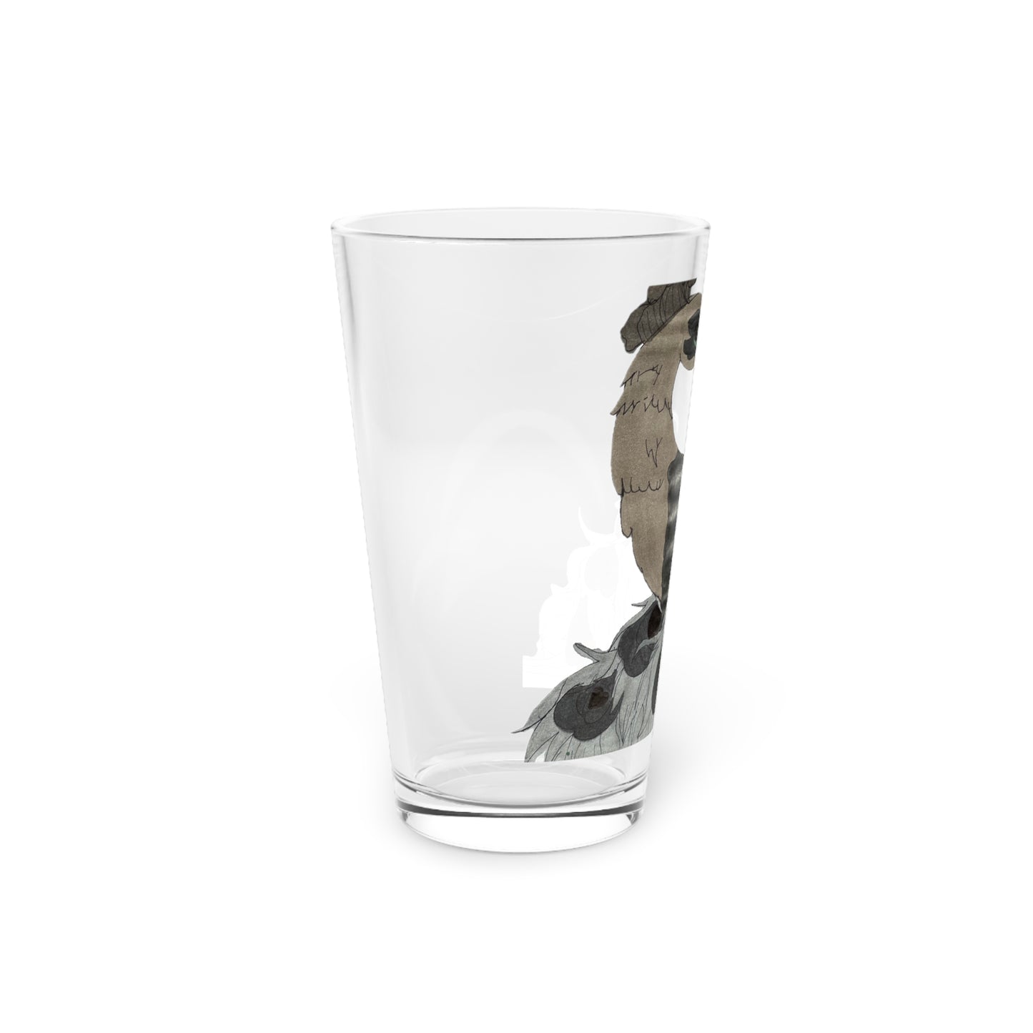 Fancy Peacock Pint Glass, 16oz