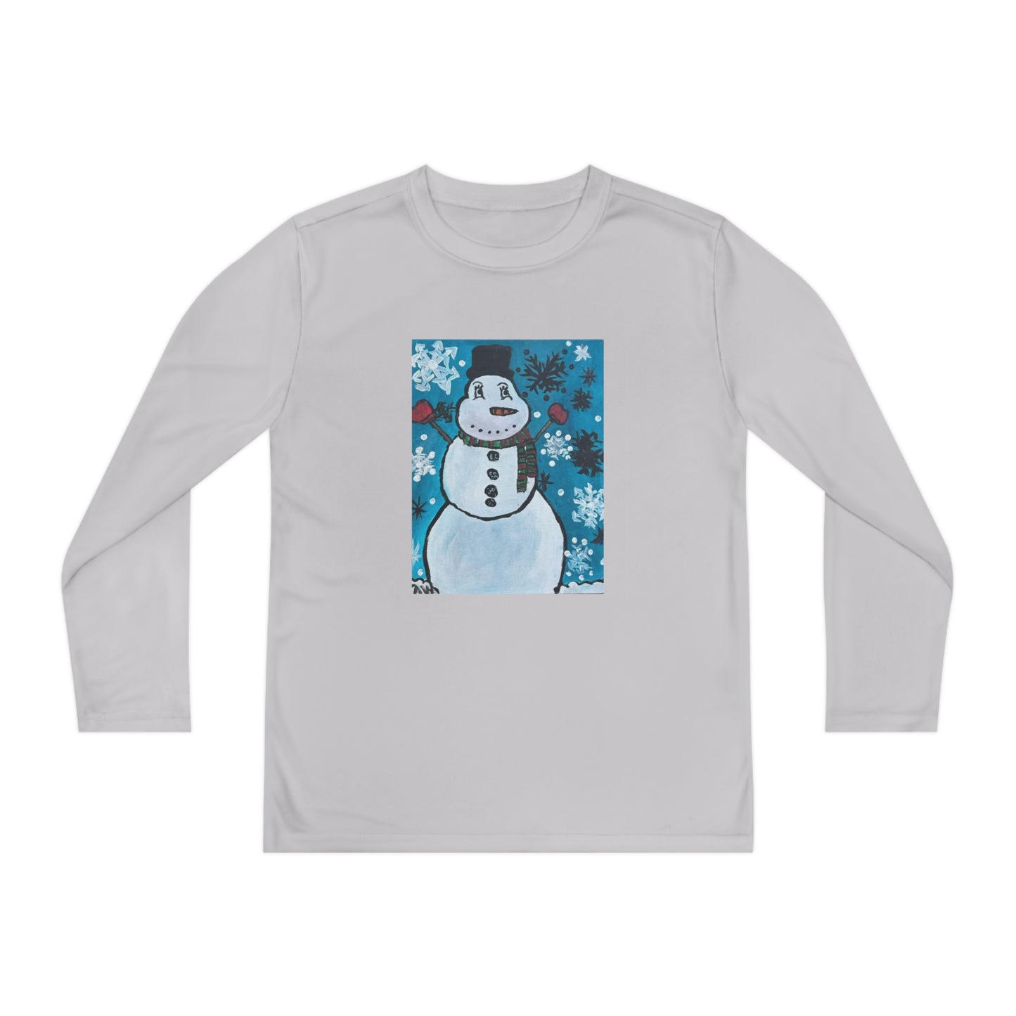 Happy Snowman Youth Long Sleeve Competitor Tee