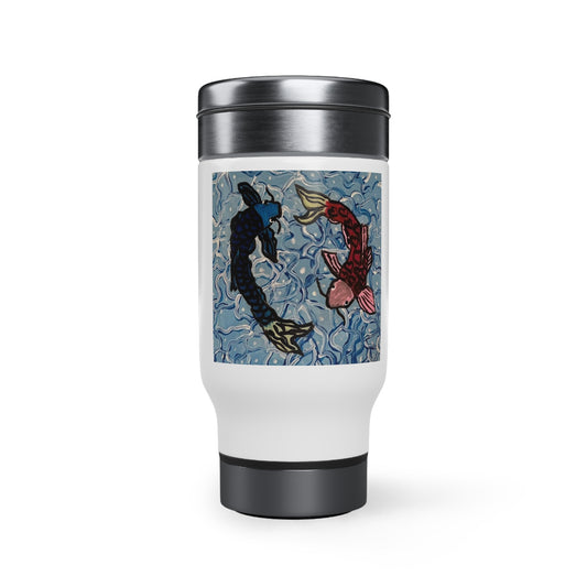 Amazing Axolotl Stainless Steel Travel Mug with Handle, 14oz