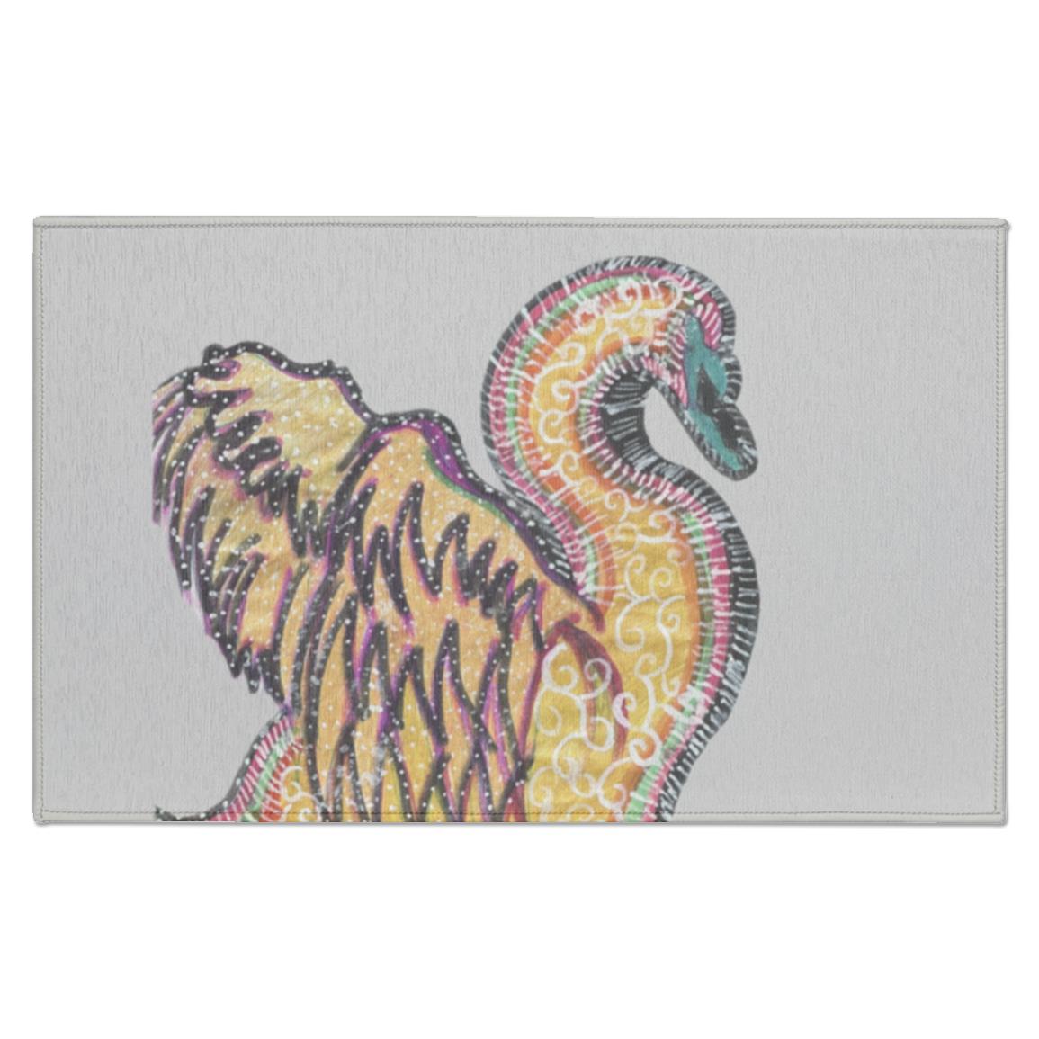 Psychedelic Swan Indoor Doormat