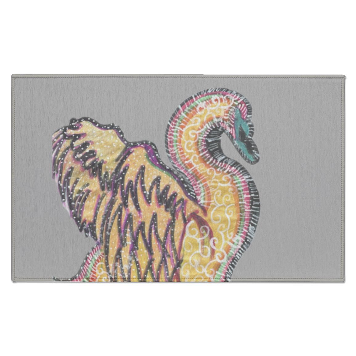 Psychedelic Swan Indoor Doormat