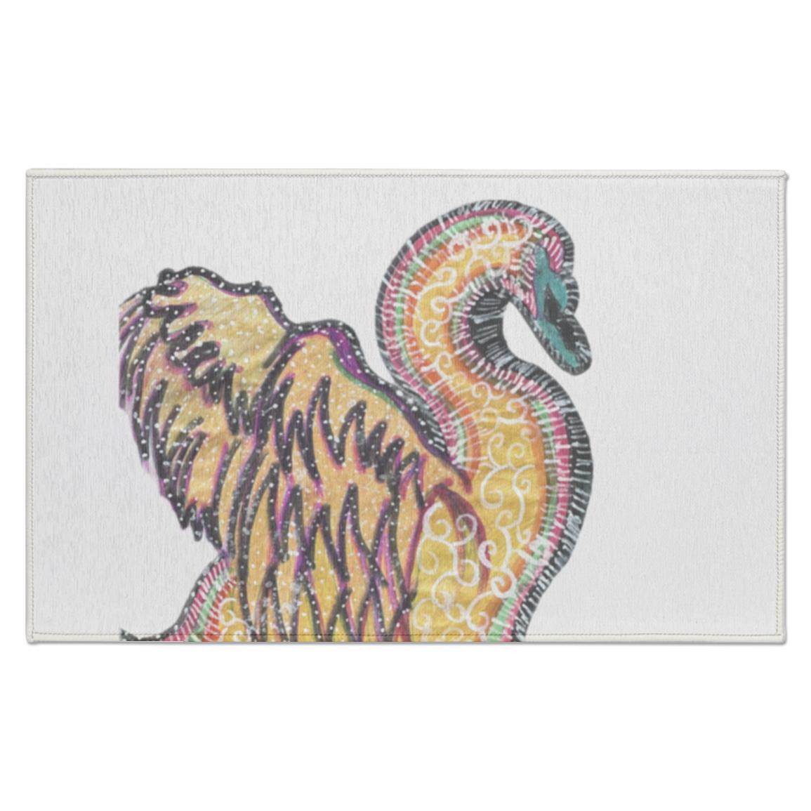 Psychedelic Swan Indoor Doormat