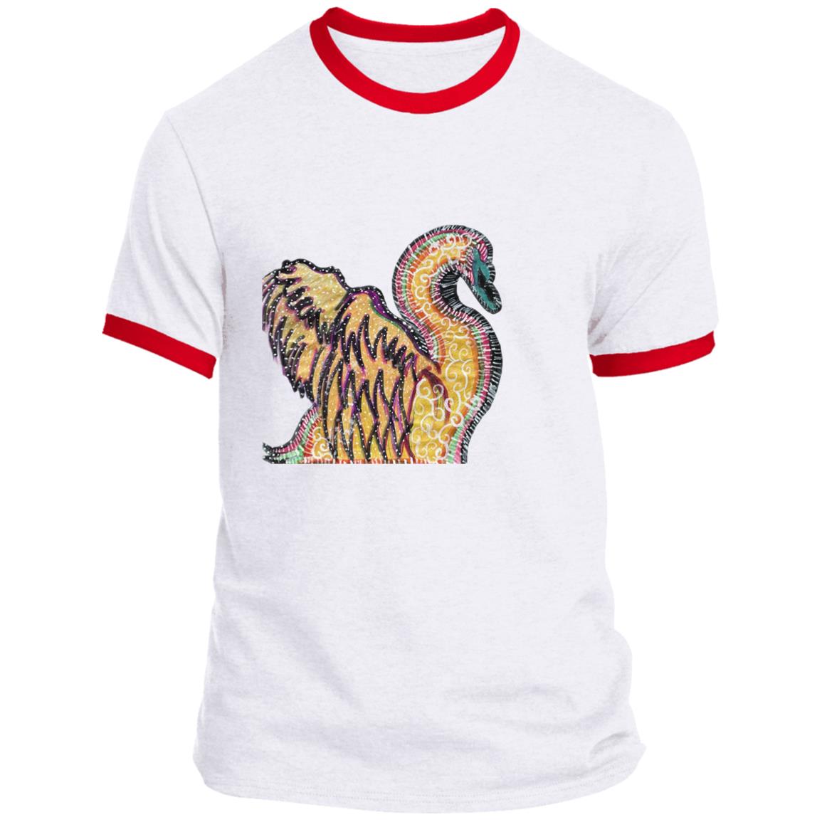 Psychedelic Swan Ringer Tee