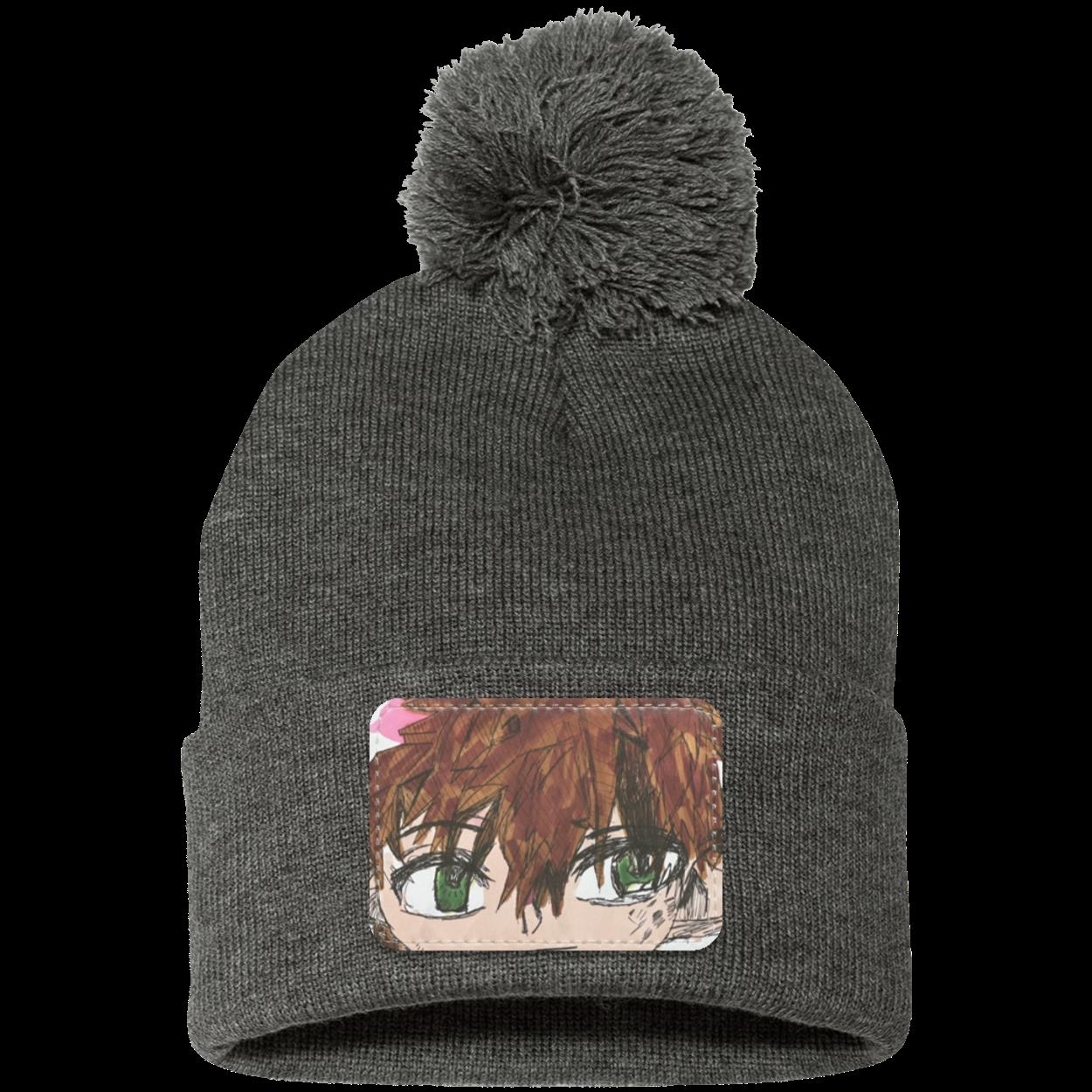 Green Eyed Envy Pom Pom Knit Cap - Patch