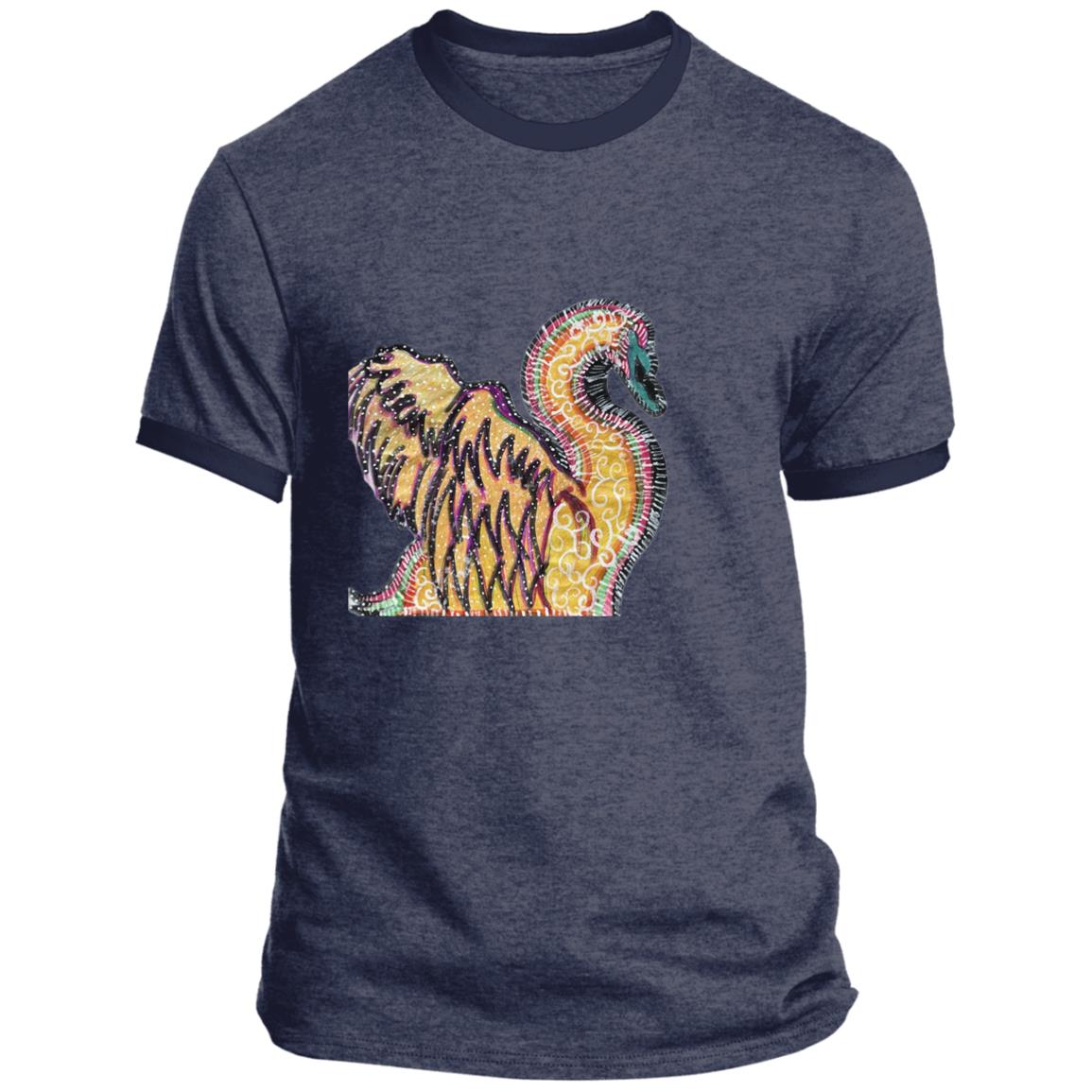 Psychedelic Swan Ringer Tee