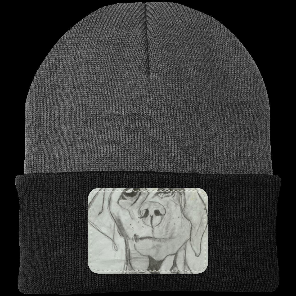 Dog Knit Cap - Patch Beanie