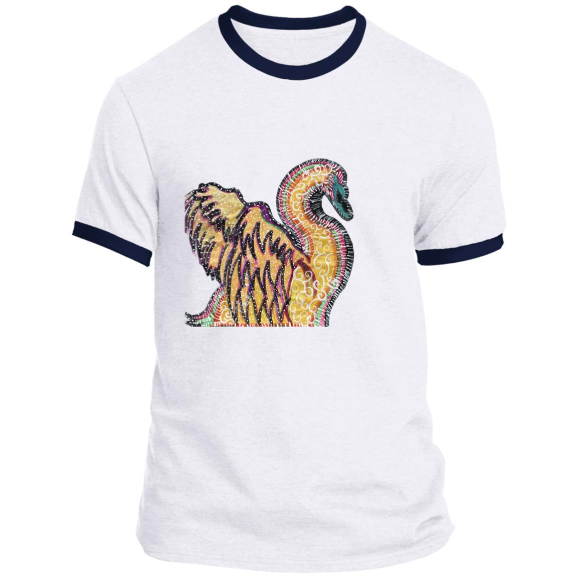 Psychedelic Swan Ringer Tee