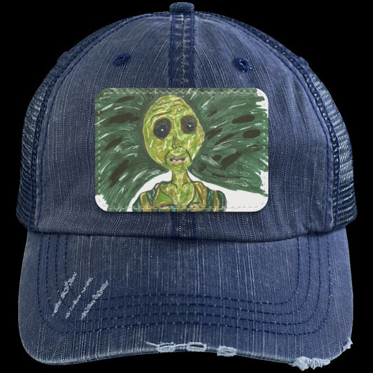 Green Lady Distressed Trucker Cap