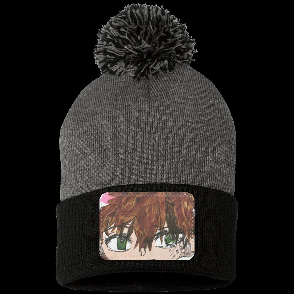 Green Eyed Envy Pom Pom Knit Cap - Patch