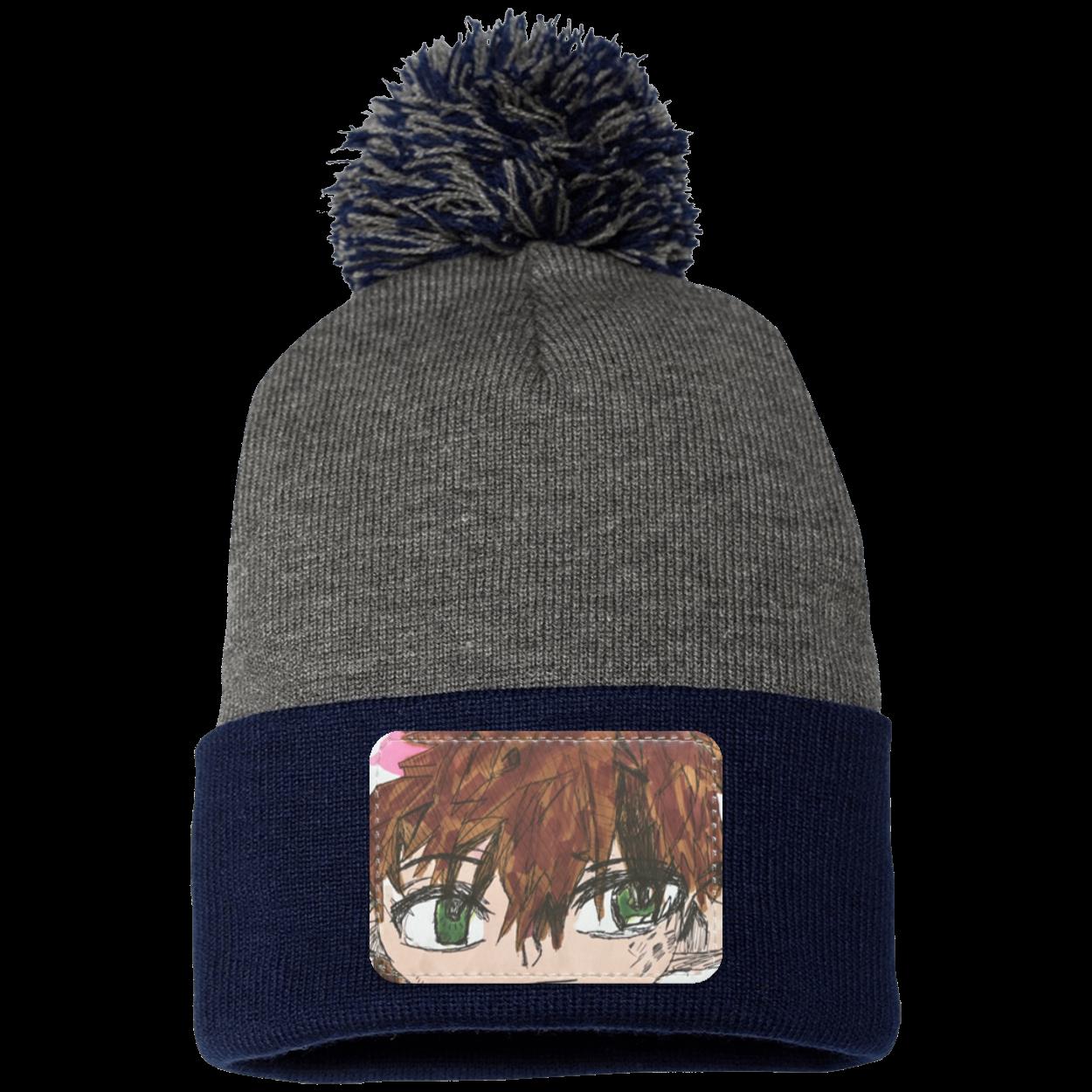 Green Eyed Envy Pom Pom Knit Cap - Patch