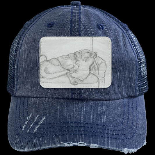 Sleeping Dog Distressed Unstructured Trucker Cap