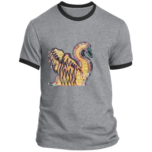 Psychedelic Swan Ringer Tee