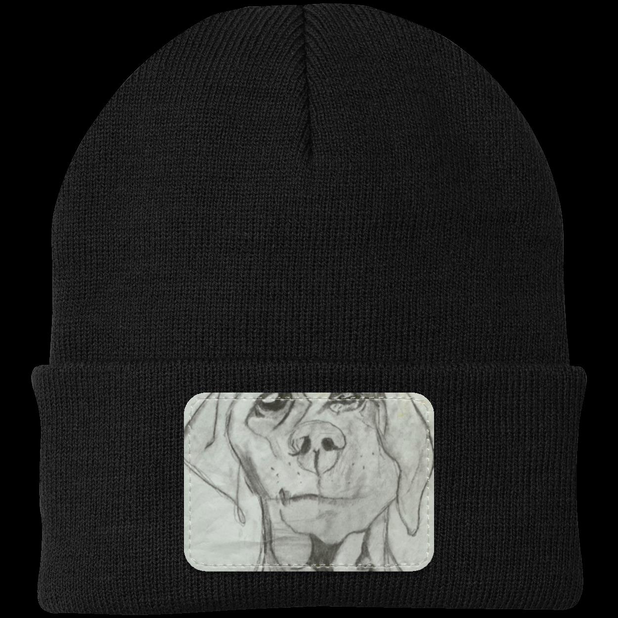 Dog Knit Cap - Patch Beanie