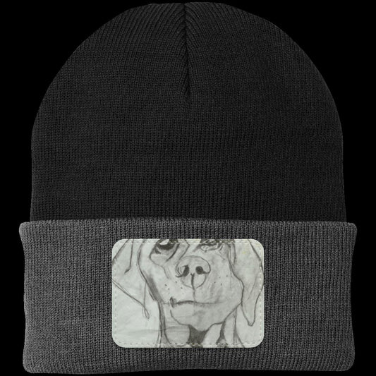 Dog Knit Cap - Patch Beanie