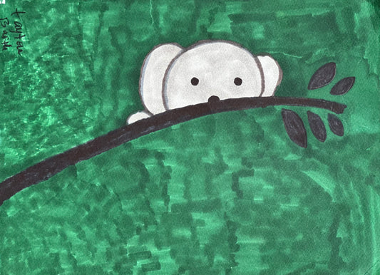 "Koala Hiding" Original Artwork by Taytem Barth