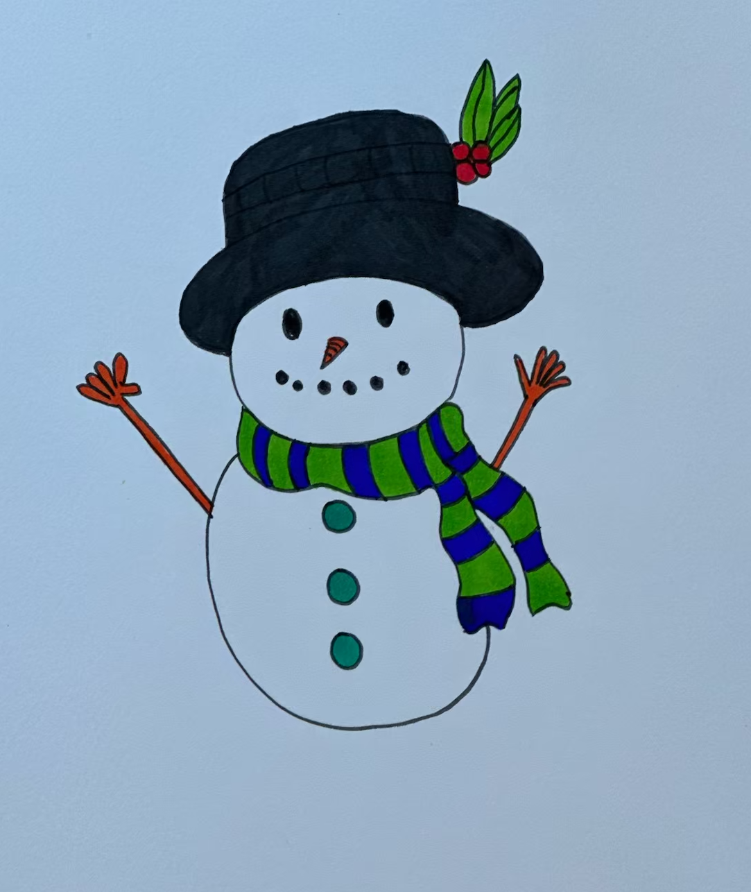 A Snowman Just Like Grandma Used To Make Artwork by Taytem Barth