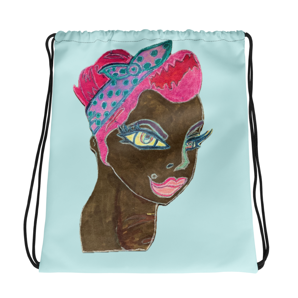 Folk Art Drawstring Bag