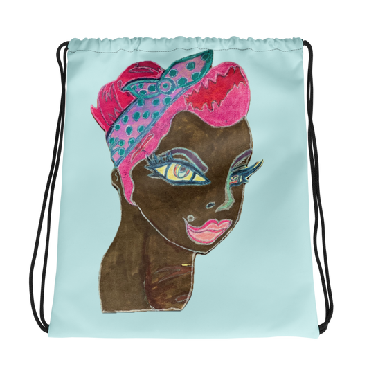 Folk Art Drawstring Bag