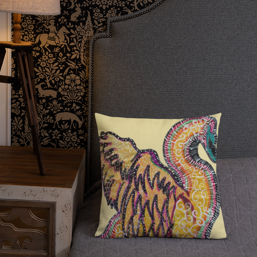 Psychedelic Swan Premium Pillow