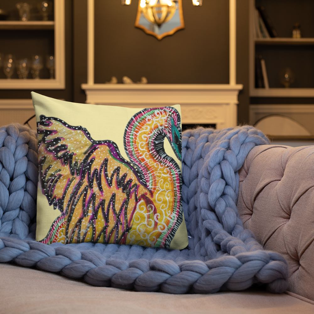 Psychedelic Swan Premium Pillow