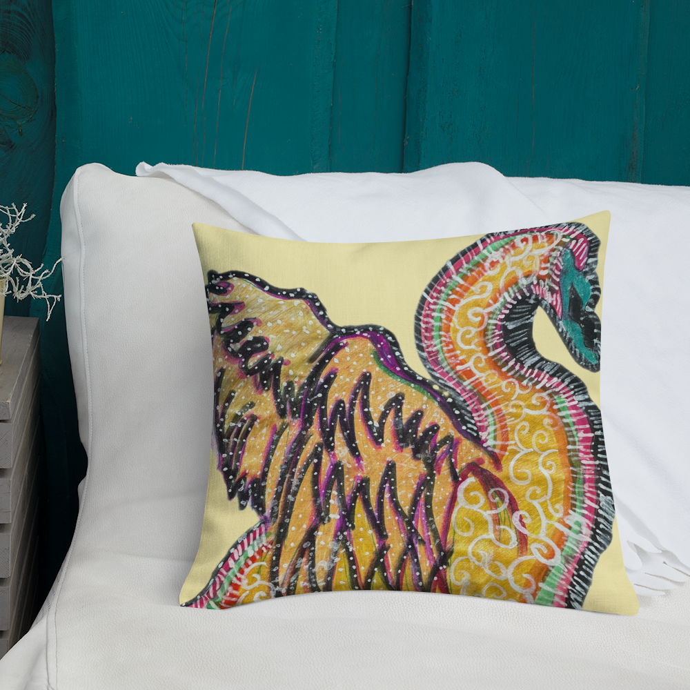 Psychedelic Swan Premium Pillow