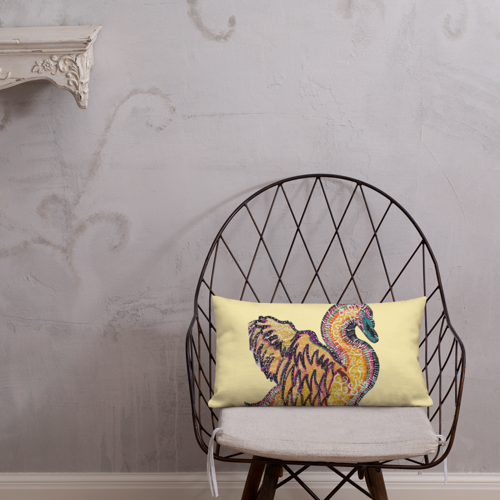 Psychedelic Swan Premium Pillow