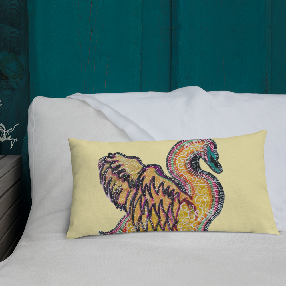 Psychedelic Swan Premium Pillow