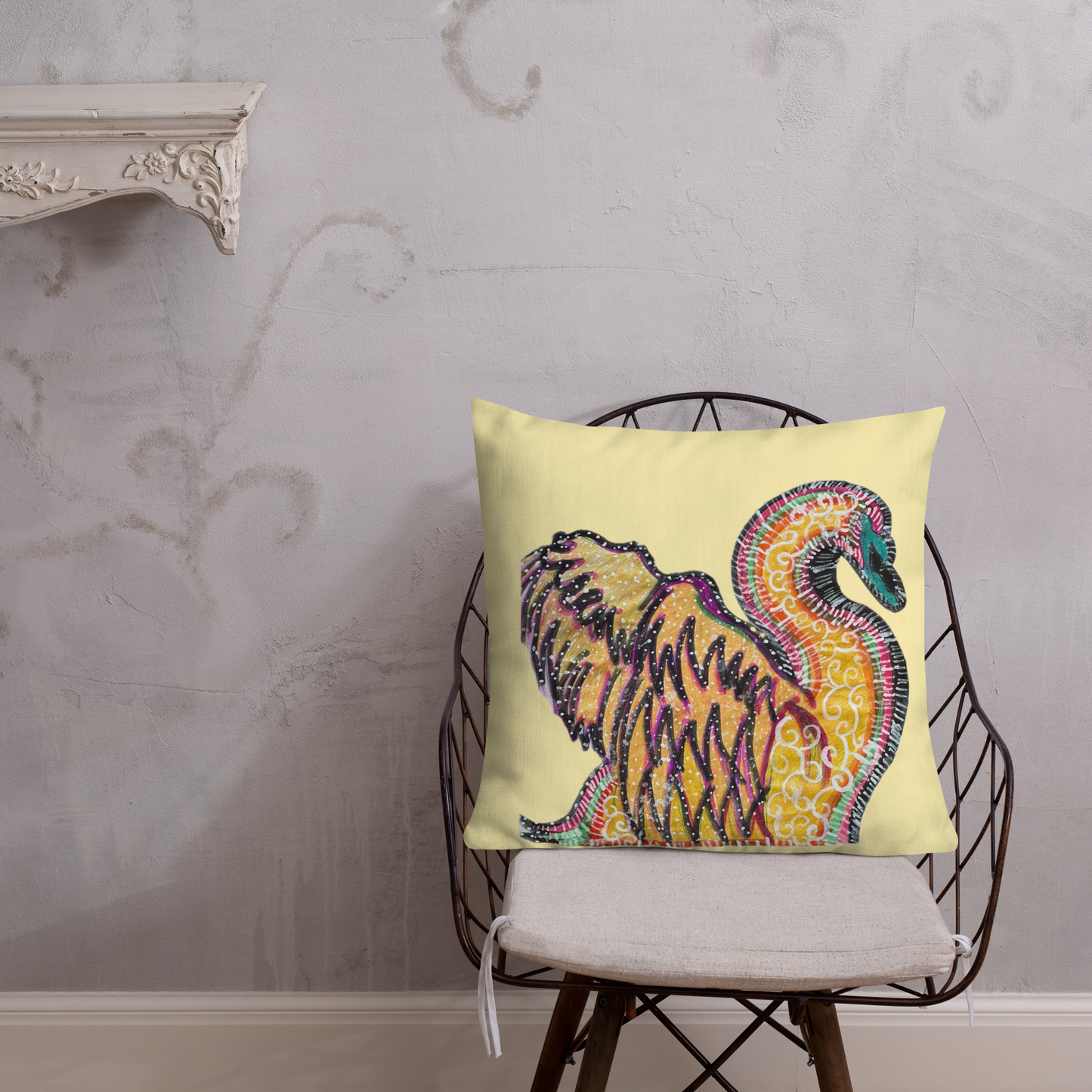 Psychedelic Swan Premium Pillow