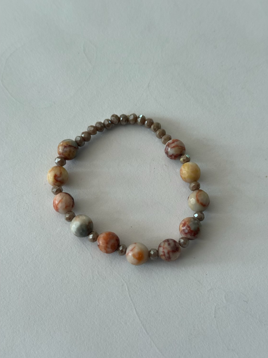 Original handmade earth colored smooth glass bracelet