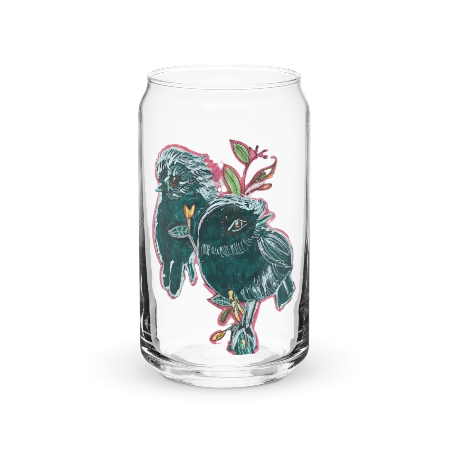 Beer Can Shaped Glassware Original Art Birdie