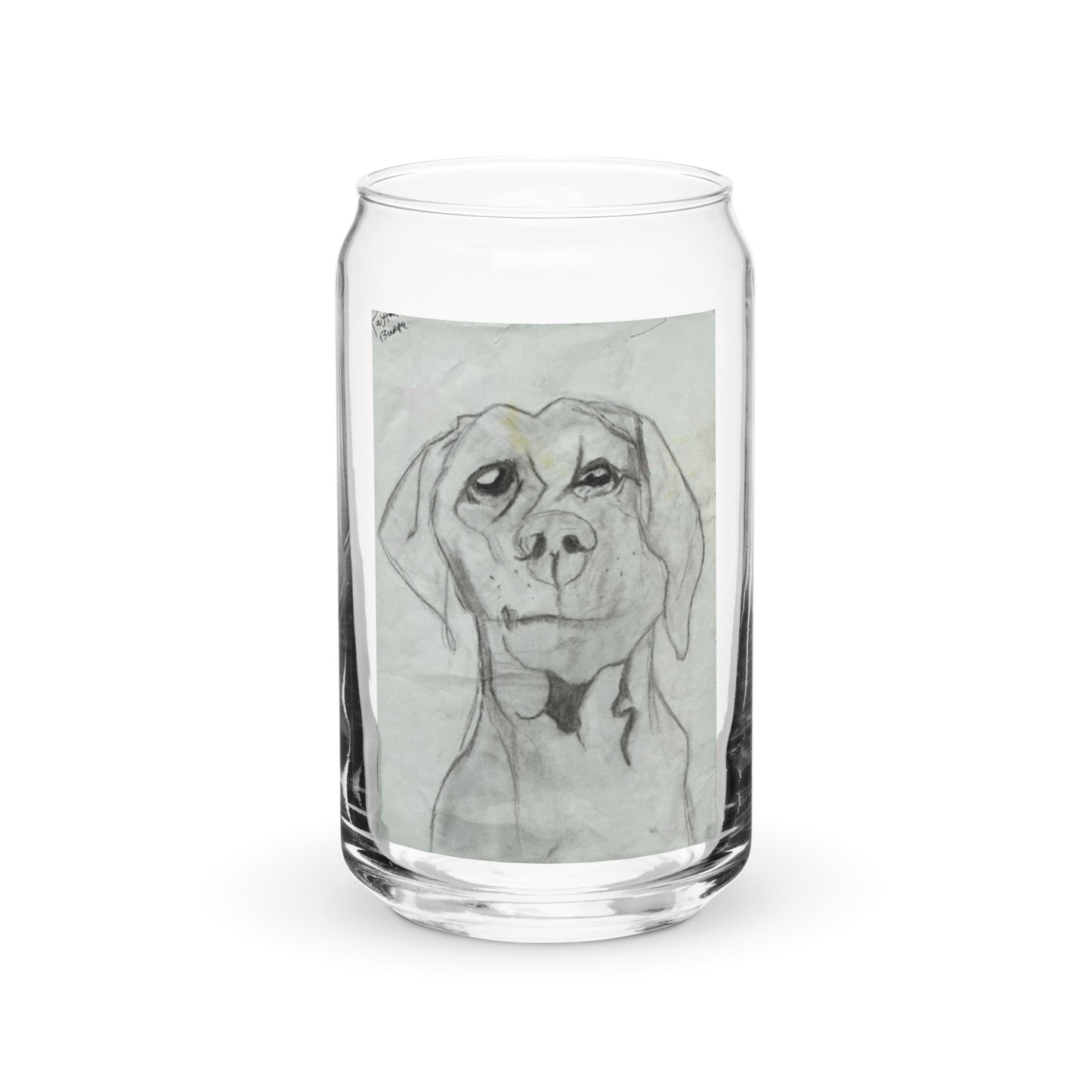 Beer Can Shaped Original Artwork Designed Dog Glass