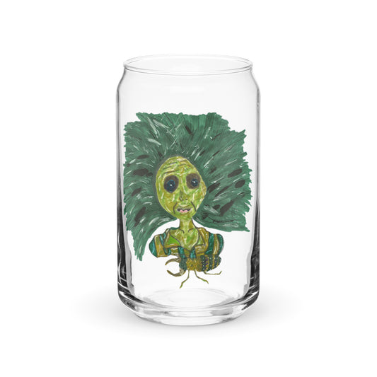 Beer Can Shaped Original Artwork Designed Green Lady Glass