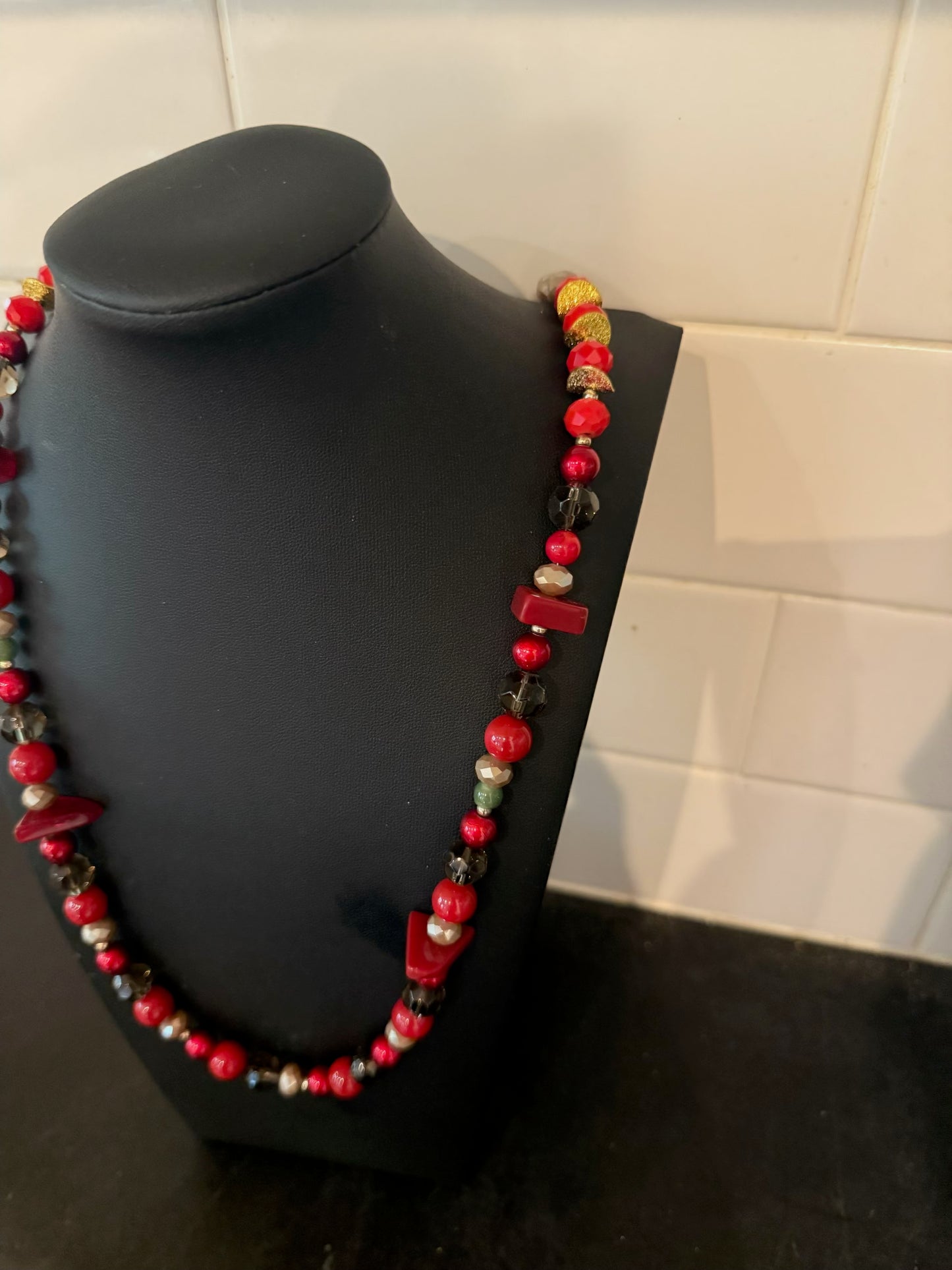 Original Holiday Cranberry Necklace Jewelry by Taytem Barth