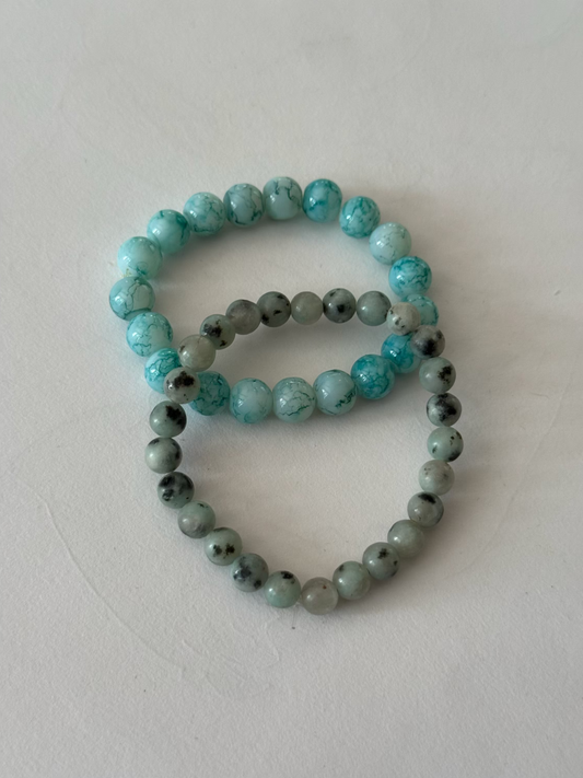 Original handmade Pair of Smooth Stone bracelets