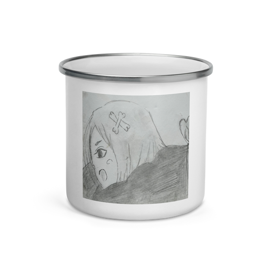 Anime Girl Enamel Camping Mug