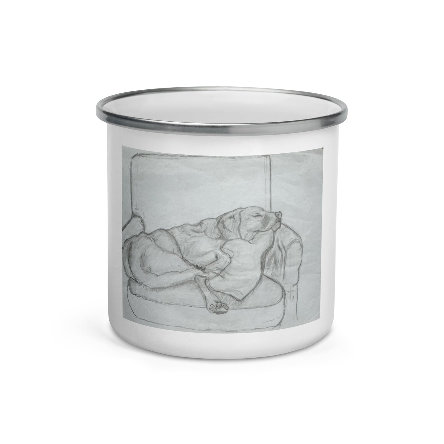 Sleeping Dog Enamel Camping Mug